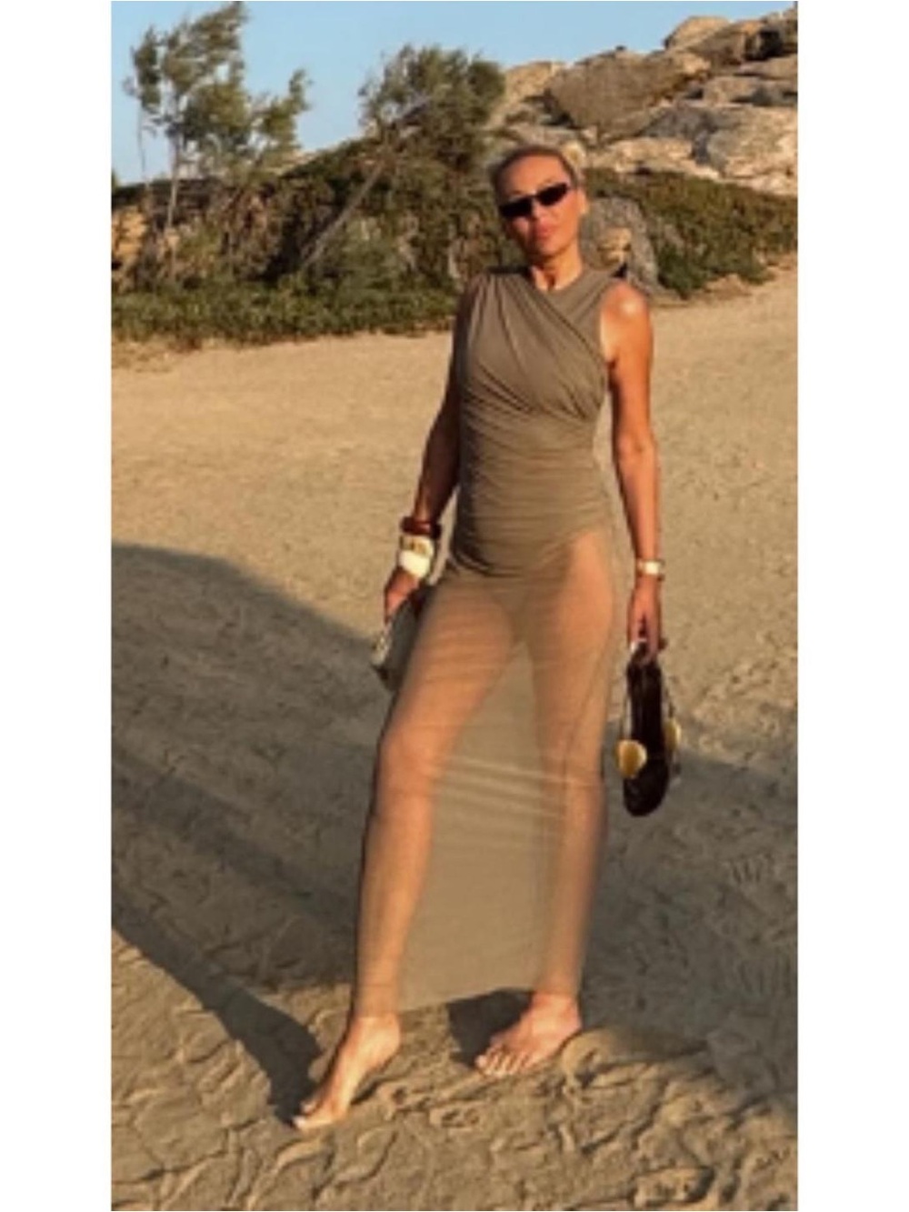 ZARA Tulle Overlay Bodysuit Body-con Maxi Dress New XXL